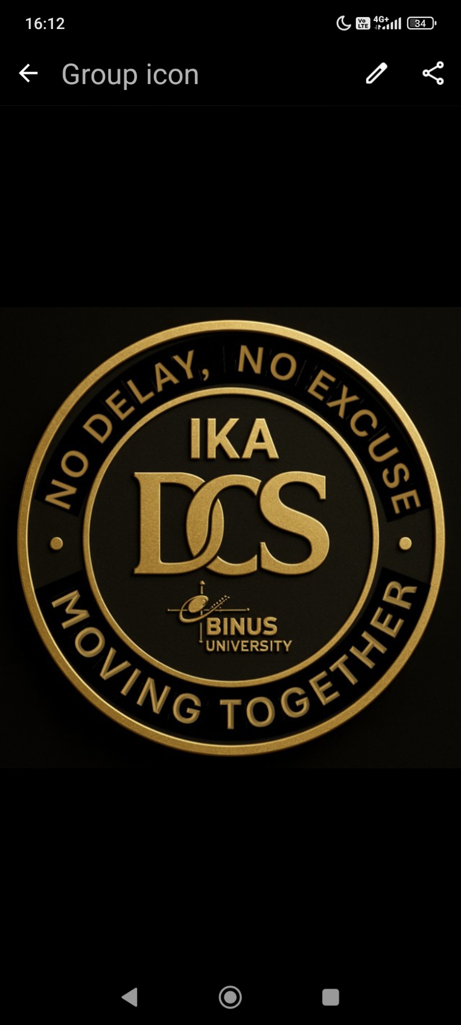 Identitas visual IKA-DCS BINUS University dengan semboyan No Delay No Excuse Moving Together